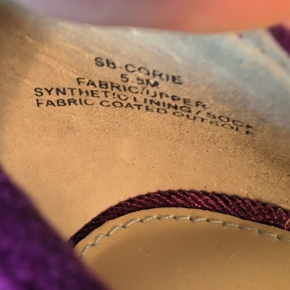 Betsey Johnson 5.5 Corie Purple Velvet Heels With Rhinestone Studded Heels, NEW - Picture 9 of 9
